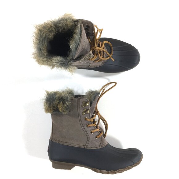 Sperry Waterproof Duck Boots Womens Size 7.5  Grayish Brown Suede STS93847 - Picture 1 of 9